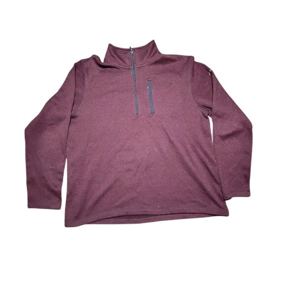 Eddie Bauer Men's XXL 1/4 Zip Pullover Sweater Maroon Polyester - Picture 6 of 7